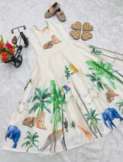 Baby 183 Kid Wear Gown With Koti New Design