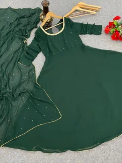 Beauty 1081 Green Gown Dress Dupatta