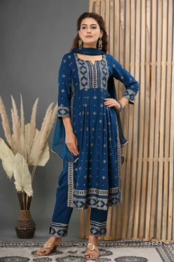 Beauty 1093 Reyon Side Cut Kurti Suit Set Wholesale