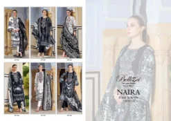 Belliza Naira Black And White Edition 3 Cotton Dress Material
