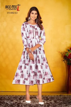 Deecee Anarkali Rayon Digital Printed Big Side Kurti Collection