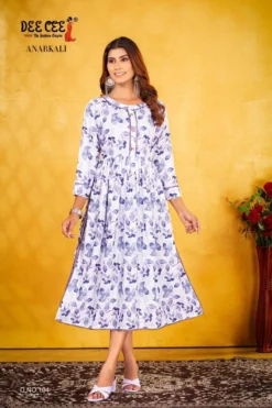 Deecee Anarkali Rayon Digital Printed Big Side Kurti Collection