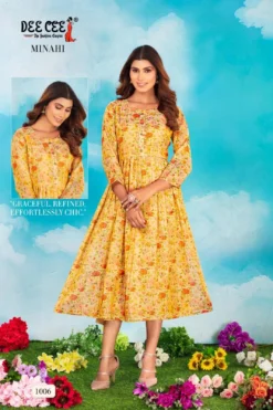 Deecee Minahi Fancy Silk Digital Printed Kurti Big Size Collection