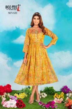 Deecee Minahi Fancy Silk Digital Printed Kurti Big Size Collection