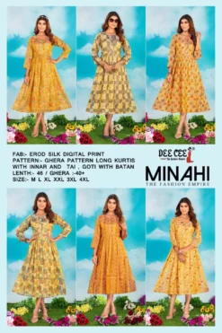 Deecee Minahi Fancy Silk Digital Printed Kurti Big Size Collection