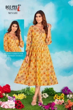 Deecee Minahi Fancy Silk Digital Printed Kurti Big Size Collection