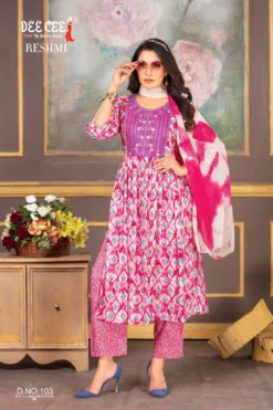 Deecee Reshmi Designer Rayon Printed Kurti Bottom With Dupatta