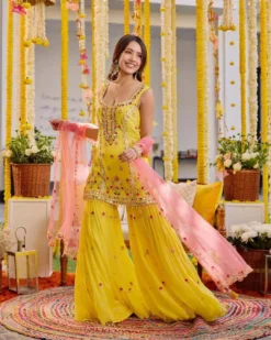 Deepika Vol 16 Readymade Yellow Color Sharara Suit