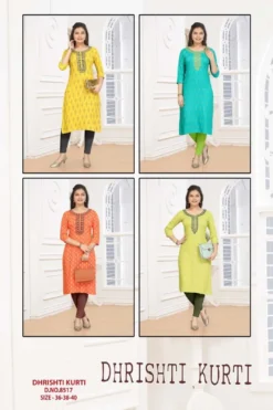 Dhrishti Kurti 8517 Rayon Printed Kids Wear Kurti Collection