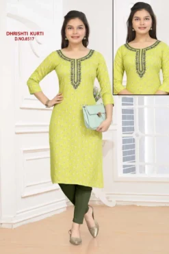 Dhrishti Kurti 8517 Rayon Printed Kids Wear Kurti Collection