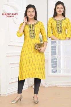 Dhrishti Kurti 8517 Rayon Printed Kids Wear Kurti Collection