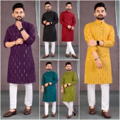 ES Vol 13 Cotton Embroidery Mirror Work Kurta Pajama Mens Collection
