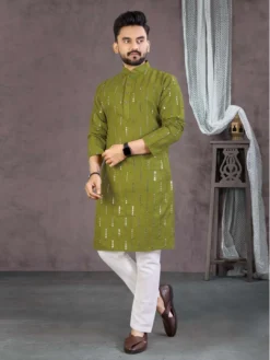 ES Vol 13 Cotton Embroidery Mirror Work Kurta Pajama Mens Collection