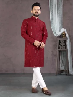 ES Vol 13 Cotton Embroidery Mirror Work Kurta Pajama Mens Collection