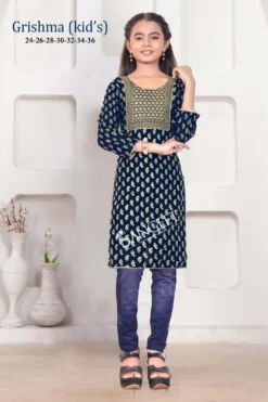 Grishma Kids Georgette Foil Printed Kurti Collection