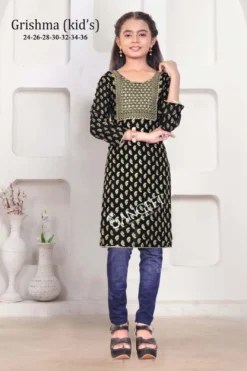 Grishma Kids Georgette Foil Printed Kurti Collection