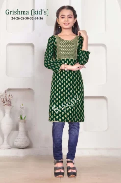 Grishma Kids Georgette Foil Printed Kurti Collection