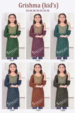 Grishma Kids Georgette Foil Printed Kurti Collection
