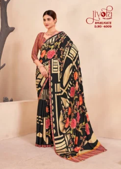 Jivora Highlight Crape Silk Office Wear Saree Wholesale