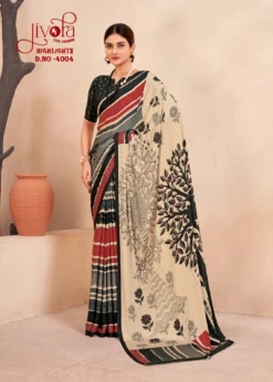 Jivora Highlight Crape Silk Office Wear Saree Wholesale