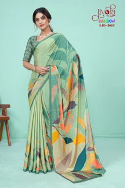 Jivora Rainbow Crape Printed Saree Wholesale