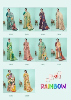 Jivora Rainbow Crape Printed Saree Wholesale