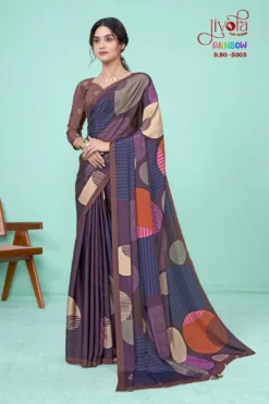 Jivora Rainbow Crape Printed Saree Wholesale