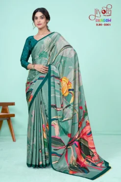 Jivora Rainbow Crape Printed Saree Wholesale