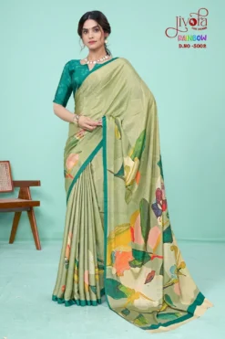 Jivora Rainbow Crape Printed Saree Wholesale