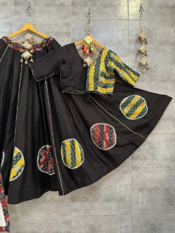 Juhi Vol 1 Lehenga Choli With Blouse Black And White Design