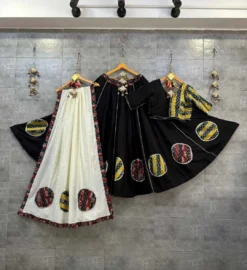 Juhi Vol 1 Lehenga Choli With Blouse Black And White Design