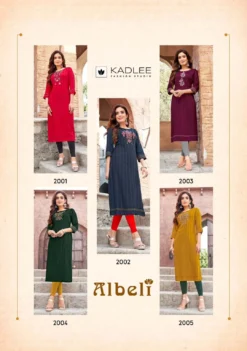 Kadlee Albeli Rayon Weaving Fancy Kurti Collection