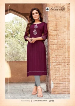 Kadlee Albeli Rayon Weaving Fancy Kurti Collection