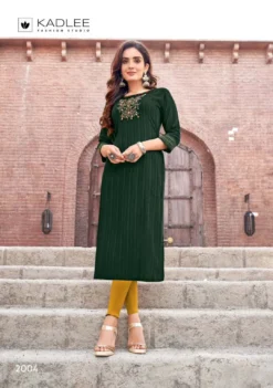 Kadlee Albeli Rayon Weaving Fancy Kurti Collection