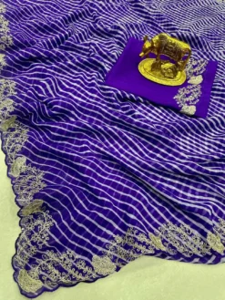 Karishma Pitta Lajeriya 2 Georgette Leheriya Print Saree Online 2024