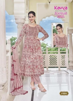 Kavya Zeenat Vol 19 Foil Printed Kurti Bottom With Dupatta