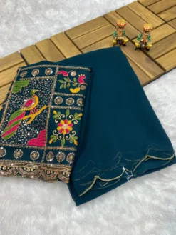 Kriti Golden Jari Georgette Saree Online Wholesale