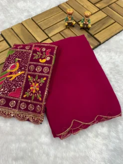 Kriti Golden Jari Georgette Saree Online Wholesale