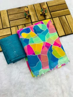 Kriti Multicolor Georgette Saree Wholesale