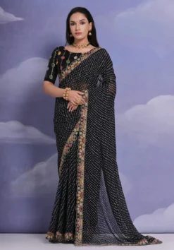 Kusum Bhandhej Soft Georgette Coding Lace Saree Online 2024