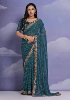Kusum Bhandhej Soft Georgette Coding Lace Saree Online 2024