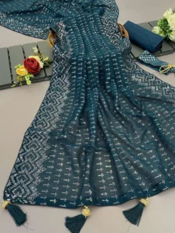 Kusum Muskan 2 Georgette Silk Saree Party Wear