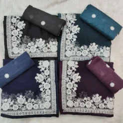 Kusum Vishala Soft Georgete Embroidery Work Saree 2024