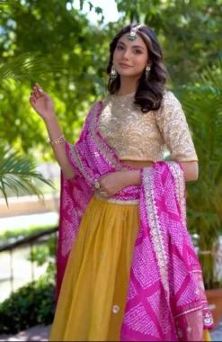 Madhuri 130 Yellow Designer lehenga Choli