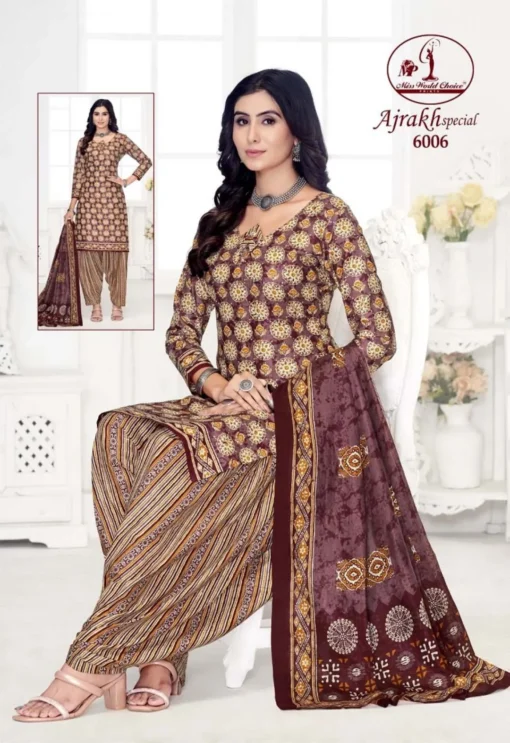 Miss World Ajrakh Vol 6 Cotton Printed Dress Material