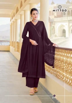 Mittoo Sandalwood Georgette Kurti Bottom With Dupatta Collection