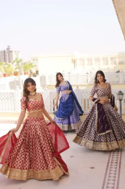 Mohini 7100 Viscose Jacquard Lehenga Choli Dupatta Set