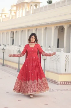 Mohini 9164 Georgette Gown with Dupatta Dress