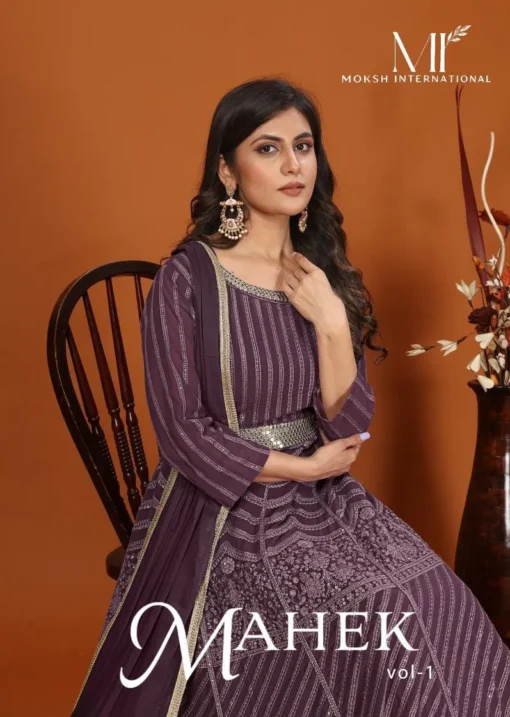 Moksh Mahek Vol 1 Party Wear Gown Dupatta Set Wholesale