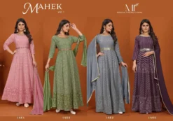 Moksh Mahek Vol 1 Party Wear Gown Dupatta Set Wholesale